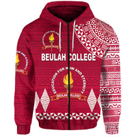 Custom Tonga Beulah College Zip Hoodie Simple Style, Custom Text and Number LT8 - Polynesian Pride