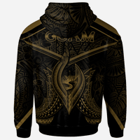 Guam Zip Hoodie Guam Seal With Line Style Gold Version - Polynesian Pride