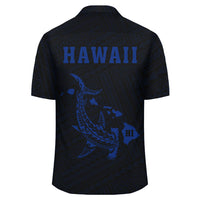 Kakau Polynesian Hammerhead Shark Map Hawaii Shirt - Blue - Polynesian Pride