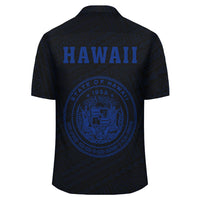 Kakau Polynesian Coat Of Arms Hawaii Shirt - Blue - Polynesian Pride