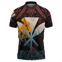 Hawaiian Kanaka Shark Polo Shirt Bubbles Style - Polynesian Pride