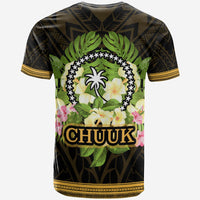 Chuuk State T Shirt Polynesian Gold Patterns Collection - Polynesian Pride