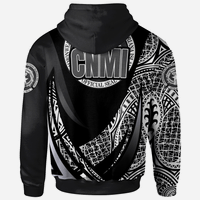 Northern Mariana Islands Zip Hoodie White Polynesian Patterns Sport Style - Polynesian Pride