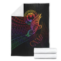 Northern Mariana Islands Premium Blanket - Butterfly Polynesian Style - Polynesian Pride