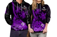 Custom New Caledonia Valentine Couple Love Hoodie My Sunshine Polynesia Turtle Purple LT14 No Men - Polynesian Pride