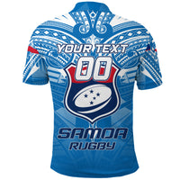 Custom Samoa Rugby Toa Samoa Blue Style Polo Shirt LT2 BLUE - Polynesian Pride
