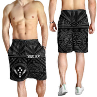Kosrae Personalised Men's Short - Kosrae Flag In Polynesian Tattoo Style (Black) - Polynesian Pride