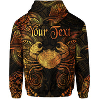 Custom Cancer Zodiac Polynesian Zip Hoodie Unique Style Gold LT8 - Polynesian Pride