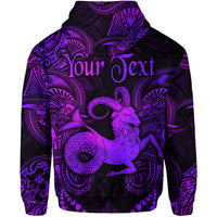 Custom Capricorn Zodiac Polynesian Zip Hoodie Unique Style Purple LT8 - Polynesian Pride