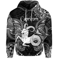 Custom Capricorn Zodiac Polynesian Hoodie Unique Style Black LT8 - Polynesian Pride