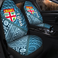 Fiji Car Seat Covers - Tapa Patterns With Bamboo Universal Fit Blue - Polynesian Pride