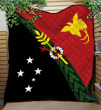 PNG Hibiscus Tribal Pattern Premium Quilt - Simbu Province LT7 - Polynesian Pride