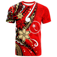 Chuuk T Shirt Tribal Flower With Special Turtles Red Color Unisex Red - Polynesian Pride