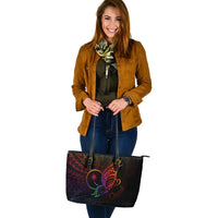 Chuuk State Leather Tote - Butterfly Polynesian Style - Polynesian Pride