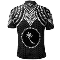 Chuuk Polo Shirt Polynesian Armor Style Black - Polynesian Pride