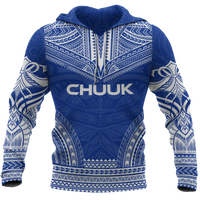 Chuuk Flag Polynesian Chief Hoodie Unisex Blue - Polynesian Pride