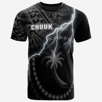 Chuuk T Shirt Chuuk Flag Lighting Thunder Unisex Black - Polynesian Pride
