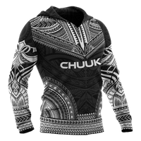 Chuuk Flag Polynesian Chief Hoodie Black Version - Polynesian Pride