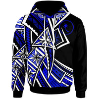 Chuuk Hoodie Tribal Flower Special Pattern Blue Color Unisex Blue - Polynesian Pride