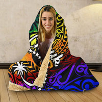 Chuuk Hooded Blanket - Rainbow Polynesian Pattern - Polynesian Pride