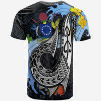 Cook Islands Custom T Shirt Fish Hooks and Wave - Polynesian Pride