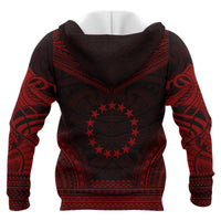 Cook Islands Polynesian Chief Custom Hoodie Red Version - Polynesian Pride
