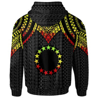 Cook islands Zip up Hoodie Polynesian Armor Style Reagge - Polynesian Pride