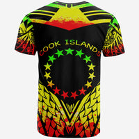 Cook Islands T Shirt Unique Eagle Feather Texture Reggae - Polynesian Pride