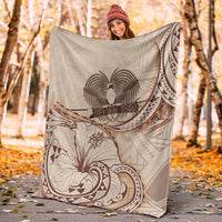 Papua New Guinea Premium Blanket - Hibiscus Flowers Vintage Style - Polynesian Pride