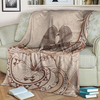 Papua New Guinea Premium Blanket - Hibiscus Flowers Vintage Style - Polynesian Pride