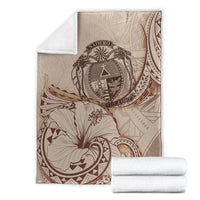 Nauru Premium Blanket - Hibiscus Flowers Vintage Style - Polynesian Pride