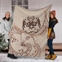 Tonga Premium Blanket - Hibiscus Flowers Vintage Style - Polynesian Pride