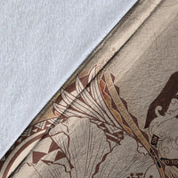 Tonga Premium Blanket - Hibiscus Flowers Vintage Style - Polynesian Pride