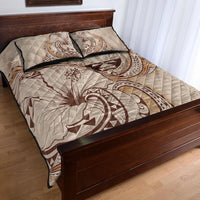 Marshall Islands Quilt Bed Set - Hibiscus Flowers Vintage Style - Polynesian Pride