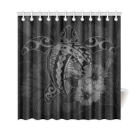 Hawaii Hibiscus Shower Curtain - Harold Turtle - Gray - Polynesian Pride