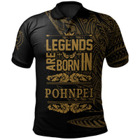 Pohnpei State Polo Shirt Legends Are Born In Gold Color Unisex Gold - Polynesian Pride