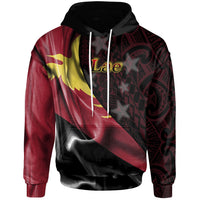 Papua New Guinea Hoodie Lae PNG Flag of Silk Style Unisex Black - Polynesian Pride