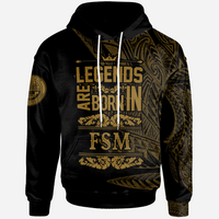 Federated States of Micronesia Hoodie Legends Are Born In Gold Color Unisex Gold - Polynesian Pride