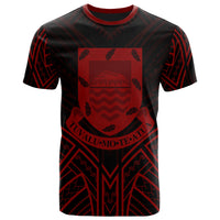 Tuvalu T Shirt Tuvaluan Seal Tribal Red Color Patterns Unisex Black - Polynesian Pride