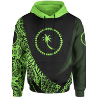 Chuuk State Hoodie Green Polynesian Patterns Sport Style Unisex Black - Polynesian Pride