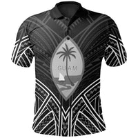 Guam Polo Shirt Guahan Seal Black Tribal Patterns Unisex White - Polynesian Pride