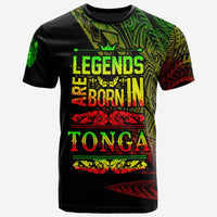 Tonga T Shirt Legends Are Born In Reggae Color Unisex Black - Polynesian Pride