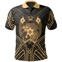Tonga Polo Shirt Tongan Seal Gold Tribal Patterns Unisex White - Polynesian Pride