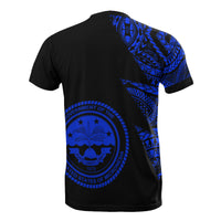 Federated States of Micronesia T Shirt Micronesian Pattern Blue Flash Style - Polynesian Pride