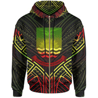 Kiribati Zip Hoodie Kiribati Seal Reggae Tribal Patterns Unisex White - Polynesian Pride