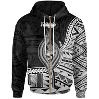Guam Zip Hoodie Talofofo Seal of Guam Polynesian Patterns Unisex Black - Polynesian Pride