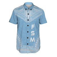 Federated States of Micronesia Polynesian Chief Shirt - Flag Version Men Blue - Polynesian Pride