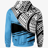 Fiji Custom Zip Hoodie Fiji Flag Style With Claw Pattern - Polynesian Pride