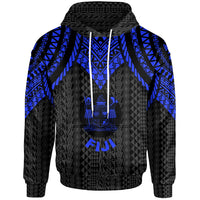 Fiji Hoodie Polynesian Armor Style Blue Unisex Blue - Polynesian Pride