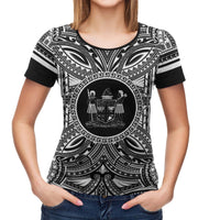 Fiji T Shirt Fijian Coat of Arms Polynesian White Black - Polynesian Pride